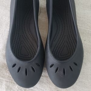 Crocs black flats, size 7 womens